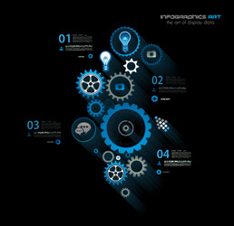 Infographic timeline with gear mechanic concept vector