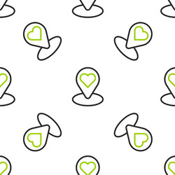 line map pointer with heart icon isolated seamless vector image
