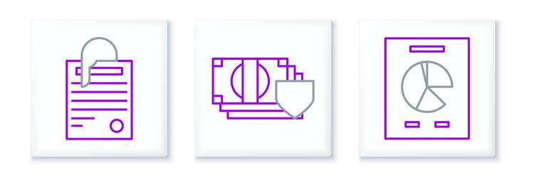 set line document with graph chart file vector image