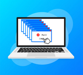 system error icon failure pc interface vector image