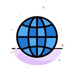 World globe internet design abstract flat color vector