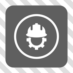 development helmet rounded square button vector image