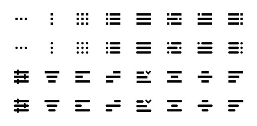 minimal set of hamburger menu flat icons vector image