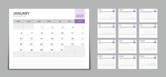 2025 Calendar Vector Images (over 890)