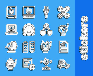 set line autonomous smart car technical vector image