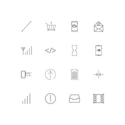 web linear thin icons set outlined simple vector image