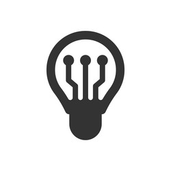 artificial intelligence icon with light bulb sign vector image