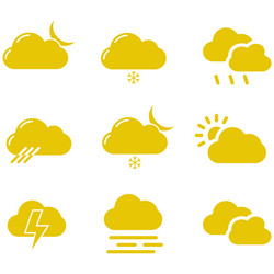 clouds icons set of in different form vector image