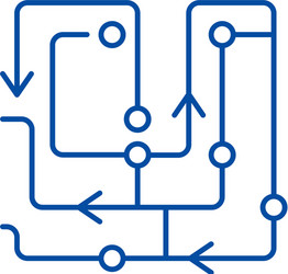 computer algorithms line icon concept vector