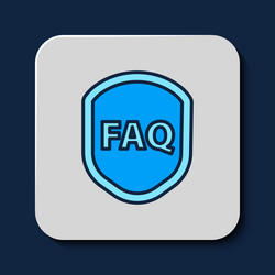 filled outline shield with text faq information vector image