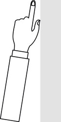 Hand with index finger pointing up icon vector