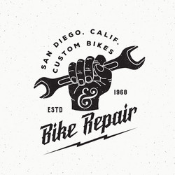 Retro Bike Repair Sign Vector Image
