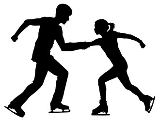silhouette figure skaters Vector Image