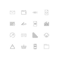 Web linear thin icons set outlined simple vector