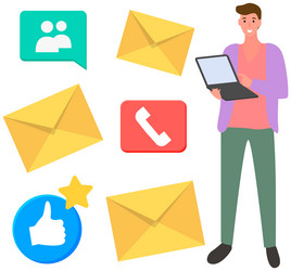 chatting social networking and sending messages vector image