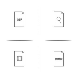 files and folders sign simple linear icon vector image
