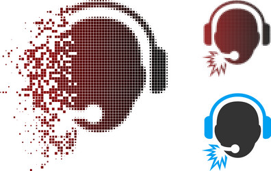 fragmented pixel halftone operator message icon vector image