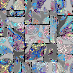 Geometric patchwork pattern of a squares vector