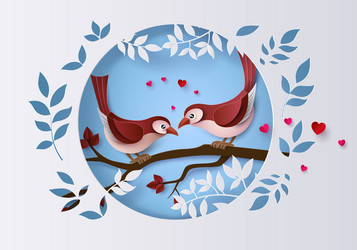 Bird in love Royalty Free Vector Image - VectorStock