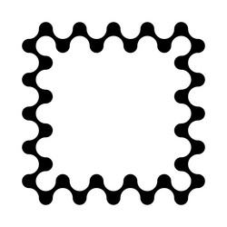 ornate square frame with repeating wavy inner vector image