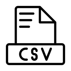 csv file icon outline extension format vector