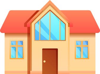 Front cottage icon cartoon style vector