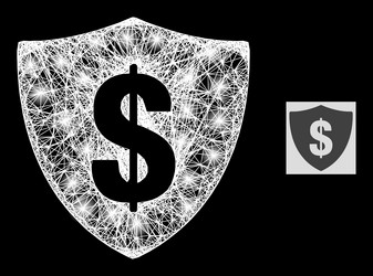 constellation net mesh dollar shield with light vector image