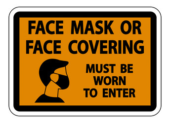 Face mask covering sign on white background Vector Image