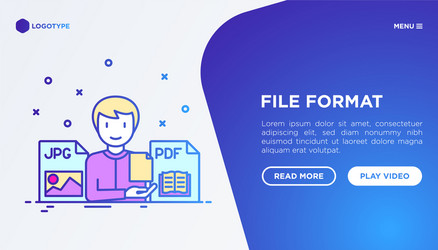 file formats concept developer with jpg and pdf vector image