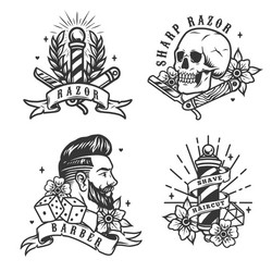 Vintage Barbershop Collection Vector Image
