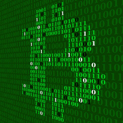 abstract sign bitcoin of binary code technology vector image