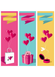 Lovers day banner set vector