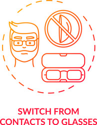 switch from contacts to glasses concept icon vector