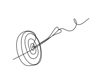 Abstract arrow on target circle as continuous vector