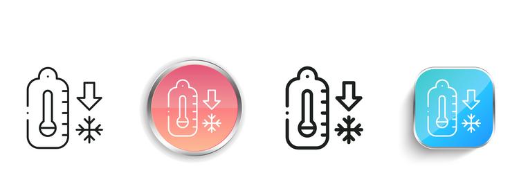 cold icon thin linear regular and button style vector image