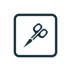 scissors icon rounded squares button vector image