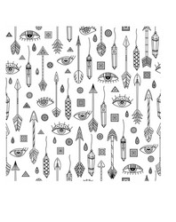 seamless pattern with boho bohemian background vector image