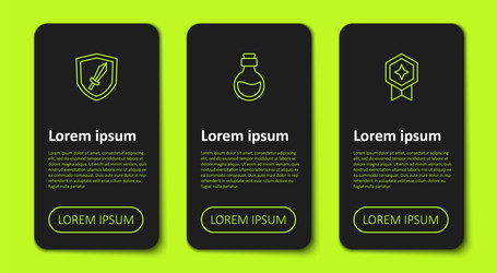 set line sword for game bottle with magic elixir vector image