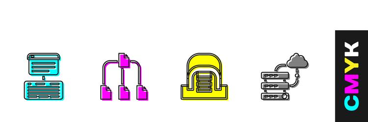 set server data web hosting folder tree hangar vector image