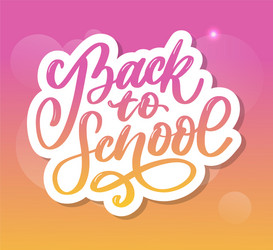 welcome back to school hand brush lettering vector