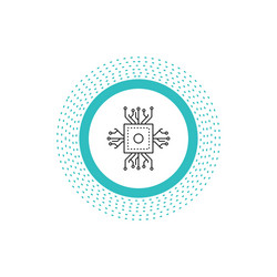 chip cpu microchip processor technology line icon vector image