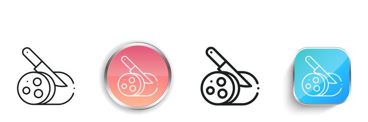 cold meat icon thin linear regular and button vector image