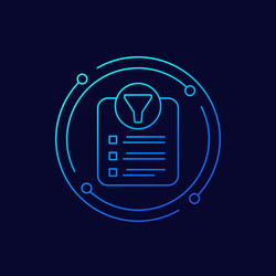 data filtering line icon for web vector image