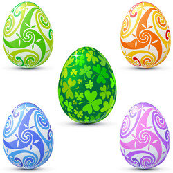 easter eggs icon set in celtic style Vector Image