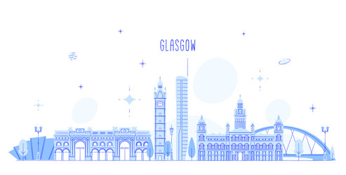 Glasgow Skyline, Scotland Vector Image