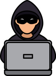 hacker with computer avatar character vector image