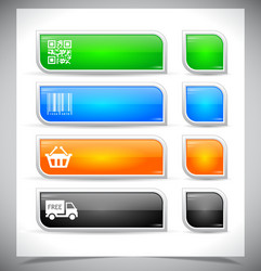 set of color plastic buttons for web vector image