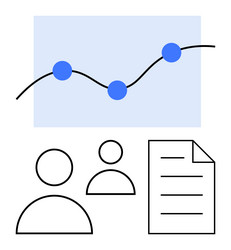 team collaboration and data analysis with graph vector image