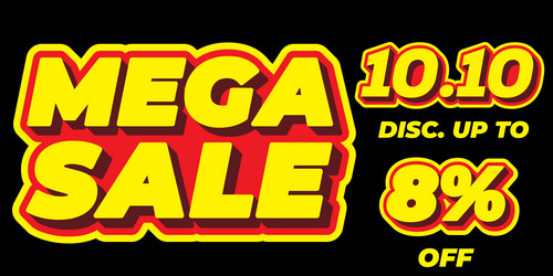 8 percent mega sale 1010 celebration discount 3d vector