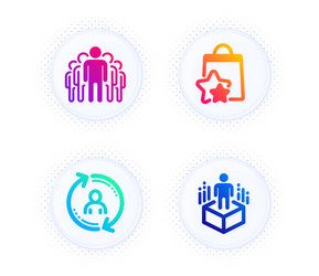 loyalty points group and user info icons set vector image